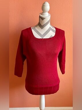 Preview Collection Red Square Neck Knit Sweater